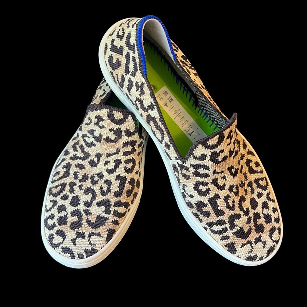 Rothy's The Sneaker Desert Cat Leopard Cheetah Animal Print Slip On Size…